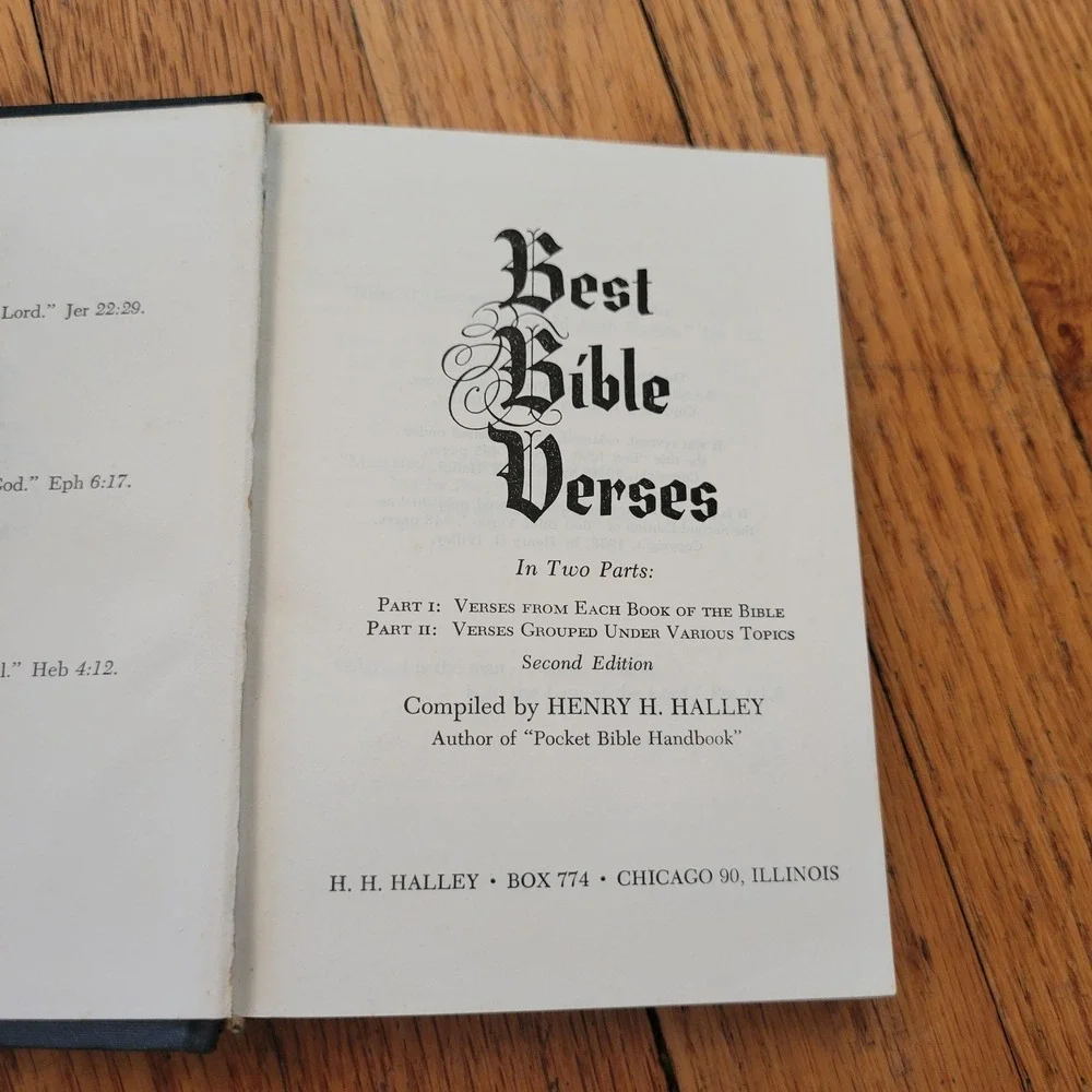 Best Bible Verses Halley Second Ed Hardcover 1952 Religious Study Christian Gift